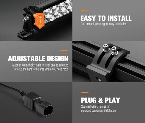 LIGHTFOX 20 Inch LED Light Bar 108W 9,001 LM Dual Row Off Road Driving Light with DT Plug,Spot Flood Combo LED Work Lights Bar for Truck Pickup UTV ATV Tractor SUV 4WD Boat 4X4 Jeep Roof IP68 in Saudi Arabia