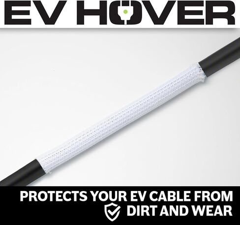 Cable Wrap for EV Cable Management System - Self-Wrapping Split Sleeve Braided Loom EV Charging Cable Wrap - Weatherproof - UL Listed - White, 394" in Saudi Arabia