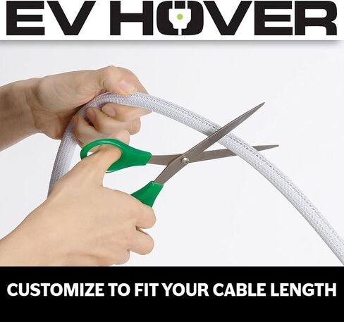 Cable Wrap for EV Cable Management System - Self-Wrapping Split Sleeve Braided Loom EV Charging Cable Wrap - Weatherproof - UL Listed - White, 394" in Saudi Arabia