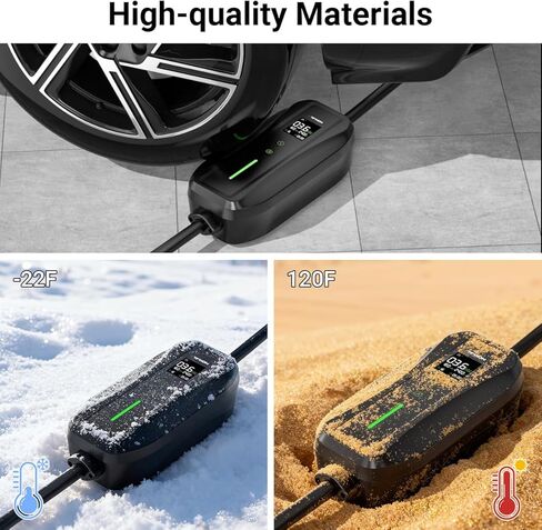 شاحن 16A المستوى 1 و2 EV، شاحن سيارة كهربائي J1772 محمول معتمد من ETL، محطة شحن السيارة الكهربائية مع سلك 25 قدم، قابس 120 فولت/240 فولت NEMA 6-20P ومحول 120 فولت 5-15P لجميع سيارات J1772 EV in Kuwait