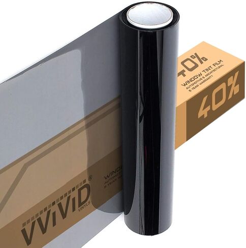 VViViD Complete Car Window Wrap 40% Medium Dark Tint Glass Vinyl Film 30 Inch x 60 Inch (2-roll Pack (Full Car Pack)) in Kuwait