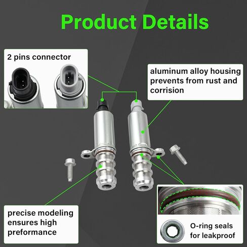 2PCS VVT Intake and Exhaust Camshaft Variable Timing Solenoid Valve Kit Compatible with Equinox Terrain Regal 2010-2017, 2.0L,2.2L,2.4L, Replaces OE# 12655421 12655420 in Saudi Arabia