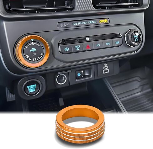 for Ford Maverick 2025 Accessories, 1pcs Aluminum Alloy Knob Cover Trim for Pro Trailer Control Switch (Orange) in Saudi Arabia