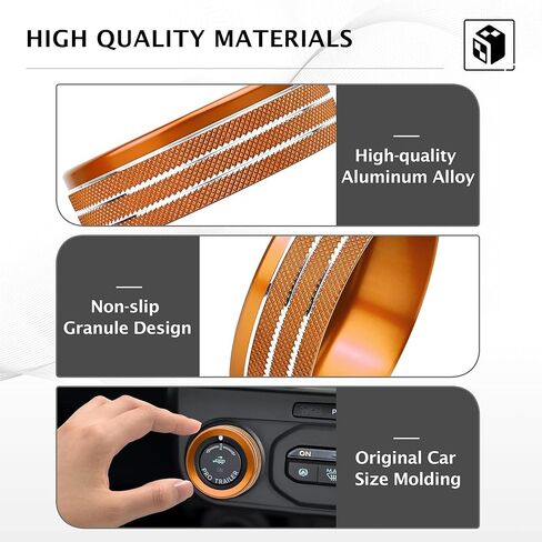 for Ford Maverick 2025 Accessories, 1pcs Aluminum Alloy Knob Cover Trim for Pro Trailer Control Switch (Orange) in Saudi Arabia