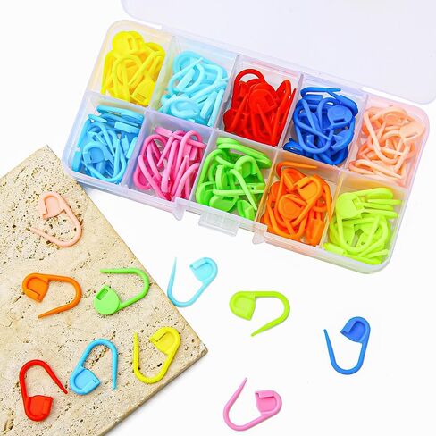 Plastic Knitting & Crochet Locking Stitch Markers–Small Safety Pin Markers for Knitting, Sewing – Colorful, Durable & Multipurpose(150 Pieces in Saudi Arabia