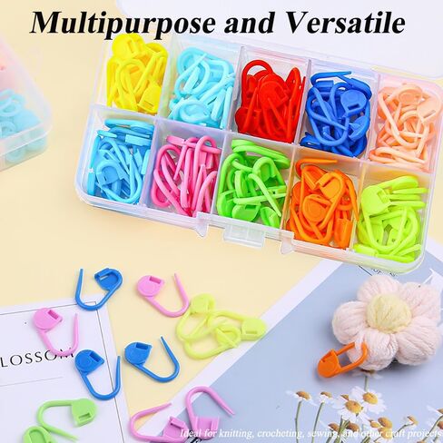 Plastic Knitting & Crochet Locking Stitch Markers–Small Safety Pin Markers for Knitting, Sewing – Colorful, Durable & Multipurpose(150 Pieces in Saudi Arabia