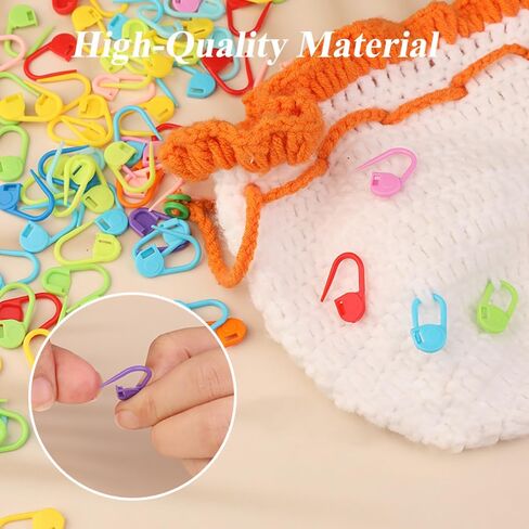 Plastic Knitting & Crochet Locking Stitch Markers–Small Safety Pin Markers for Knitting, Sewing – Colorful, Durable & Multipurpose(150 Pieces in Saudi Arabia