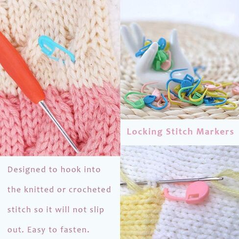 Plastic Knitting & Crochet Locking Stitch Markers–Small Safety Pin Markers for Knitting, Sewing – Colorful, Durable & Multipurpose(150 Pieces in Saudi Arabia