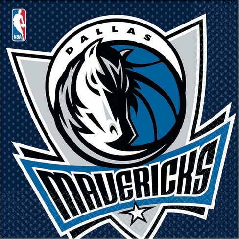 Dallas Mavericks Multicolor Paper Luncheon Napkins - 6.5" x 6.5" (16 Pc) - Perfect for Basketball Parties & Tailgates in Saudi Arabia