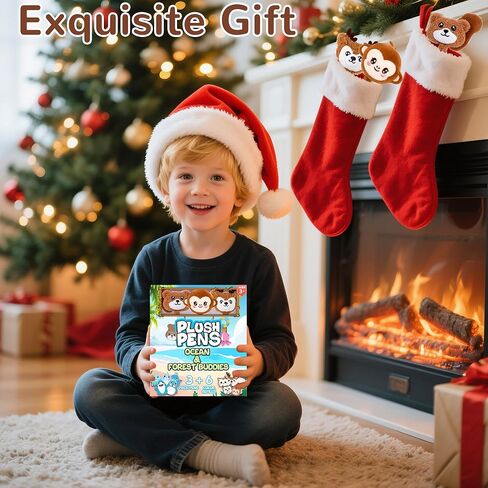 أدوات تخزين للأطفال - 3 قطع من أدوات تخزين عيد الميلاد للمراهقات والأولاد والبنات والأطفال، أقلام هلامية، أقلام ممتعة مع 6 عبوات هدايا عيد الميلاد، أقلام لطيفة للوازم المدرسية in Kuwait