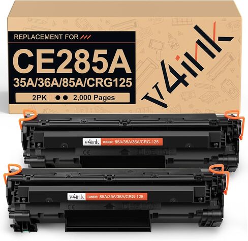 v4ink 2PK Compatible 85A Toner Cartridge Replacement for HP 85A CE285A 36A CB436A 35A CB435A Canon 125 Toner for HP Pro P1102 P1102W P1109w P1505 P1505n MFP M1212nf M1217nfw M1522n M1522nf Printer in Saudi Arabia