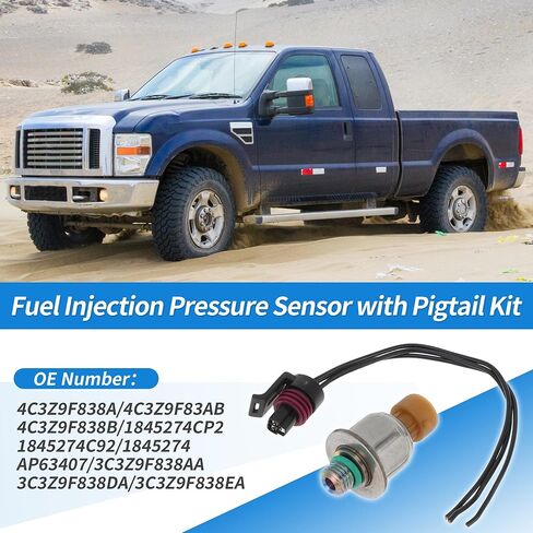No.4C3Z9F838A Fuel Injection Pressure Sensor with Pigtail Kit for Ford E-350 Super Duty 5.4L 6.0L 6.8L 04-10 for Ford F-250 F-350 Super Duty 6.0L 03-07 in Saudi Arabia