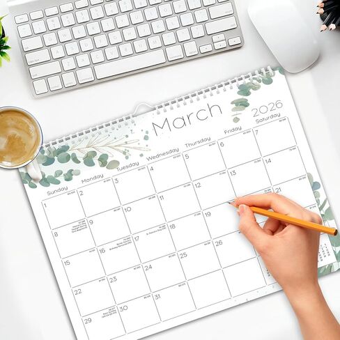 Ymumuda Wall Calendar 2024-14 Monthly from DEC. 2023 to JAN. 2025, 14" x 11", 2024 Desk/Wall Calendar with Monthly Views& Unruled Blocks, Easy Organizing for Annual Work, Floral 01 in Kuwait