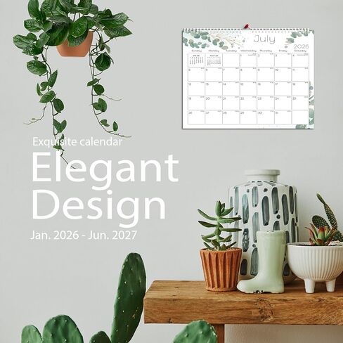 Ymumuda Wall Calendar 2024-14 Monthly from DEC. 2023 to JAN. 2025, 14" x 11", 2024 Desk/Wall Calendar with Monthly Views& Unruled Blocks, Easy Organizing for Annual Work, Floral 01 in Kuwait