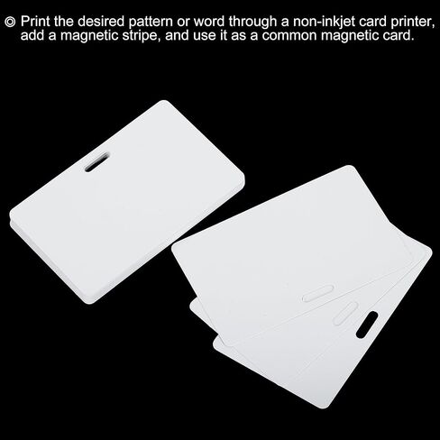 MECCANIXITY 50 Pack Blank PVC Cards 15mil ID Cards Blank Credit Cards Plastic Cards with Horizontal Slot Punch for ID Badge Printer, Graphics White in Saudi Arabia