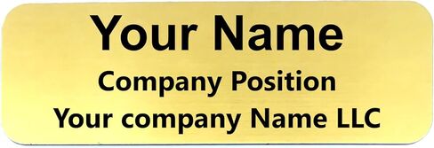 Custom Laser Engraved Name Tag Badges for Business or Employees Position Identification - Personalized text for your name plate or ID tags, 1 x 3 inches, Made in California, USA (Gold, 1 x 3 inches) in Kuwait