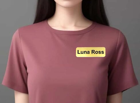 Custom Laser Engraved Name Tag Badges for Business or Employees Position Identification - Personalized text for your name plate or ID tags, 1 x 3 inches, Made in California, USA (Gold, 1 x 3 inches) in Kuwait
