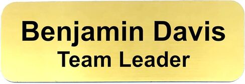 Custom Laser Engraved Name Tag Badges for Business or Employees Position Identification - Personalized text for your name plate or ID tags, 1 x 3 inches, Made in California, USA (Gold, 1 x 3 inches) in Kuwait
