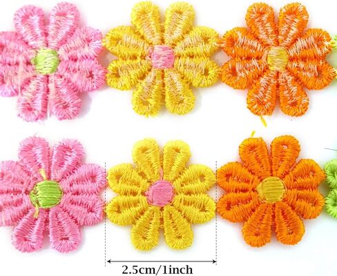 5 Yards Sweet Daisy Ribbon Lace Cute Colorful Flower Embroidered Trim Ribbons for DIY Clothing Sewing Crafts Making in Saudi Arabia