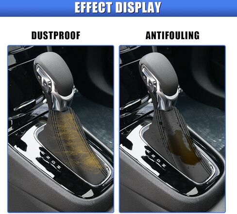 غطاء غبار مقبض ناقل الحركة للسيارة - بديل غطاء ناقل الحركة الجلدي العالمي للسيارات اليدوية والأوتوماتيكية، غطاء ناقل الحركة مقاوم للماء والغبار ملحق داخلي للسيارة لشاحنة الدفع الرباعي (أسود) in Kuwait