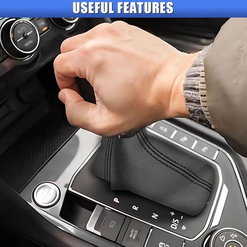 غطاء غبار مقبض ناقل الحركة للسيارة - بديل غطاء ناقل الحركة الجلدي العالمي للسيارات اليدوية والأوتوماتيكية، غطاء ناقل الحركة مقاوم للماء والغبار ملحق داخلي للسيارة لشاحنة الدفع الرباعي (أسود) in Kuwait
