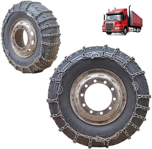 9mm Set of 2 Heavy Duty Snow Chains for Suvs and Cars Skid Traction Chains High Strength Manganese Emergency Use for Tire Reliable in Ice 275/80R22.5 2pcs 11.00R20 in Kuwait