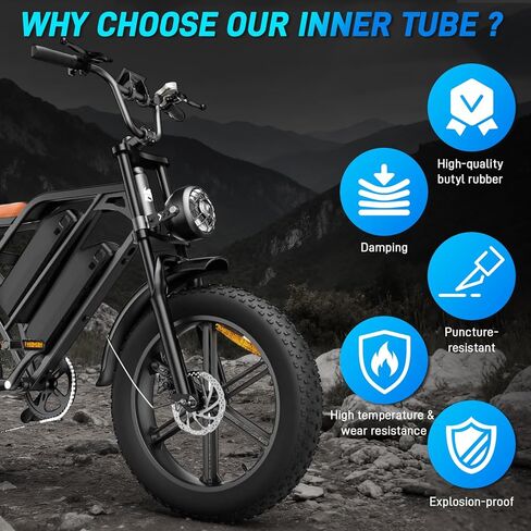 JERBOR Upgraded Inner Tube for Cycrown CycRun CycHunter CycFree CycKnight E-Bike, Thickened Puncture Resistant Front & Rear Inner for Cycrown E-Bike Accessoires in Saudi Arabia