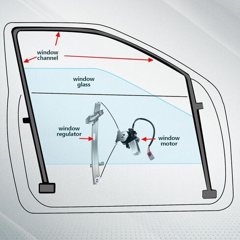 FINDAUTO Power Window Regulator w/Motor Rear Left Driver Side fits 2001-2005 For Honda Civic 741-744 in Kuwait