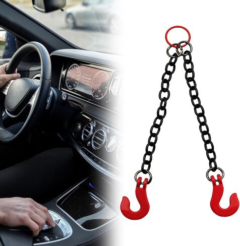 RC Car Lifting Chain Sling Replacement with Hook, Realistic Decorative Accessory for RC Vehicle Driveline Systems- 4 Hooks in Kuwait