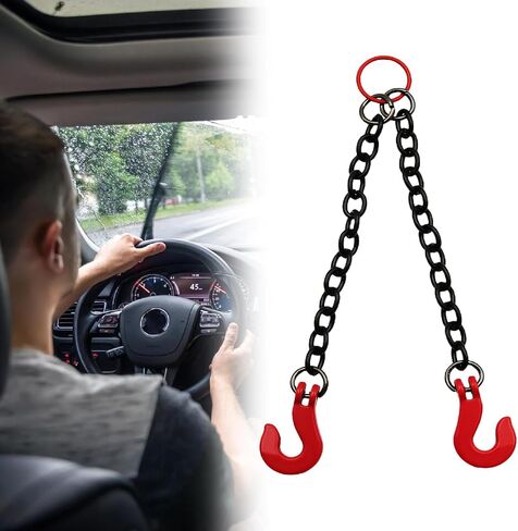 RC Car Lifting Chain Sling Replacement with Hook, Realistic Decorative Accessory for RC Vehicle Driveline Systems- 4 Hooks in Kuwait