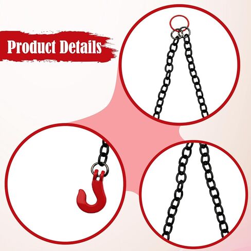 RC Car Lifting Chain Sling Replacement with Hook, Realistic Decorative Accessory for RC Vehicle Driveline Systems- 4 Hooks in Kuwait