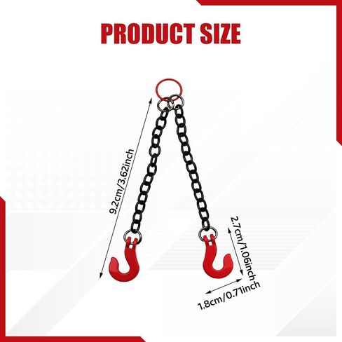RC Car Lifting Chain Sling Replacement with Hook, Realistic Decorative Accessory for RC Vehicle Driveline Systems- 4 Hooks in Kuwait