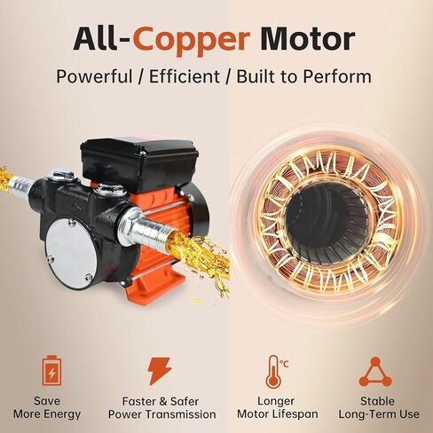 110V Diesel Fuel Transfer Pump, 1/2 HP 18GPM High Flow Self-Priming Electric Extractor with 3/4" NPT Fittings & Strainer, Heavy Duty Cast Iron for Tractor, Truck, Kerosene, Biodiesel in Saudi Arabia