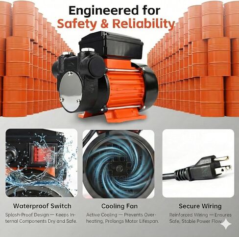 110V Diesel Fuel Transfer Pump, 1/2 HP 18GPM High Flow Self-Priming Electric Extractor with 3/4" NPT Fittings & Strainer, Heavy Duty Cast Iron for Tractor, Truck, Kerosene, Biodiesel in Saudi Arabia