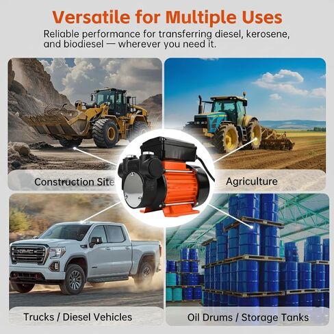 110V Diesel Fuel Transfer Pump, 1/2 HP 18GPM High Flow Self-Priming Electric Extractor with 3/4" NPT Fittings & Strainer, Heavy Duty Cast Iron for Tractor, Truck, Kerosene, Biodiesel in Saudi Arabia