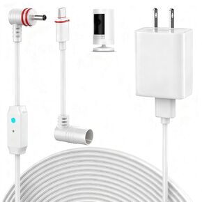 سلك طاقة ومحول بطول 23 قدمًا متوافق مع كاميرا Ring Spotlight Cam Plus/Pro وبطارية Stick Up Cam، وكابل شحن للحلقة، وقابس طاقة مقاوم للطقس وكابل شحن USB صغير in Kuwait