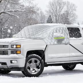 غطاء ثلجي للزجاج الأمامي C-hevy Silverado - واقي من الصقيع مكون من 6 طبقات، ومظلة شتوية مع أغطية مرآة وخطافات مضادة للرياح - أغطية شتوية للسيارات in Kuwait