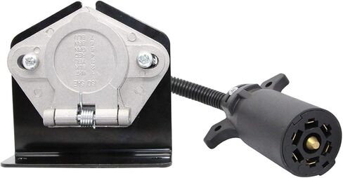 محول شفرة NEWSUN® 7 دبوس RV إلى مقبس مقطورة دائري 7 اتجاهات، موصل Adpater 7 Prong مع حزام الأسلاك، موصل نهاية السيارة، دعامة تثبيت لجرار شاحنة بيك اب نصف شاحنة in Kuwait