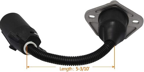 محول شفرة NEWSUN® 7 دبوس RV إلى مقبس مقطورة دائري 7 اتجاهات، موصل Adpater 7 Prong مع حزام الأسلاك، موصل نهاية السيارة، دعامة تثبيت لجرار شاحنة بيك اب نصف شاحنة in Kuwait