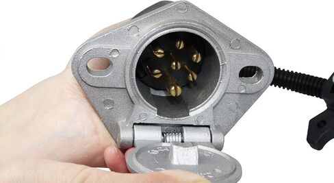 محول شفرة NEWSUN® 7 دبوس RV إلى مقبس مقطورة دائري 7 اتجاهات، موصل Adpater 7 Prong مع حزام الأسلاك، موصل نهاية السيارة، دعامة تثبيت لجرار شاحنة بيك اب نصف شاحنة in Kuwait