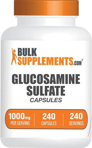 BULKSUPPLEMENTS.COM كبسولات كبريتات الجلوكوزامين - مكمل الجلوكوزامين، كبريتات الجلوكوزامين 1000 مجم - مكملات المفاصل، خالية من الغلوتين، كبسولة واحدة لكل وجبة، 240 كبسولة in Saudi Arabia