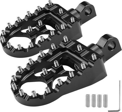 360° Rotating CNC Foot Pegs - Bobber Style Choppers for Harley Sportster, Dyna, Fat Boy, Iron 883 (Black) in Saudi Arabia