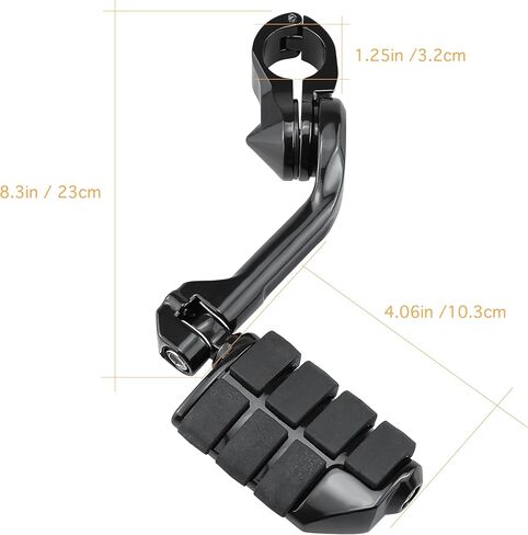 أوتاد قدم للطرق السريعة قابلة للتعديل مقاس 1.25 بوصة للدراجات النارية Harley Touring/Softail/Sportster (Street Glide/Road King) CVO Dyna Trike أوتاد تحطم بزاوية طويلة مع حوامل وتوافق مع محرك 1-1/4 (كروم) in Saudi Arabia