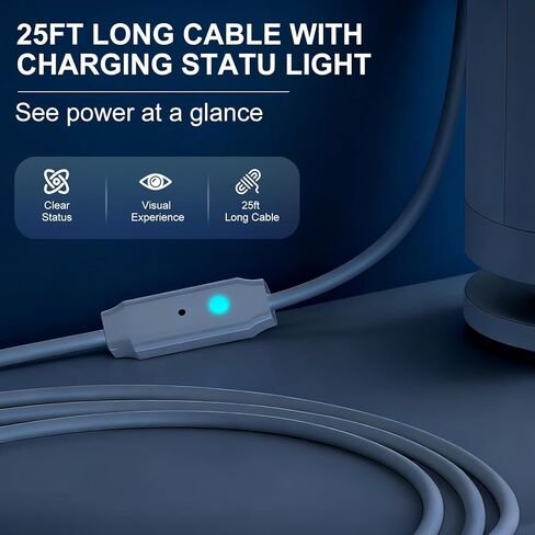 سلك طاقة ومحول بطول 23 قدمًا متوافق مع كاميرا Ring Spotlight Cam Plus/Pro وبطارية Stick Up Cam، وكابل شحن للحلقة، وقابس طاقة مقاوم للطقس وكابل شحن USB صغير in Kuwait