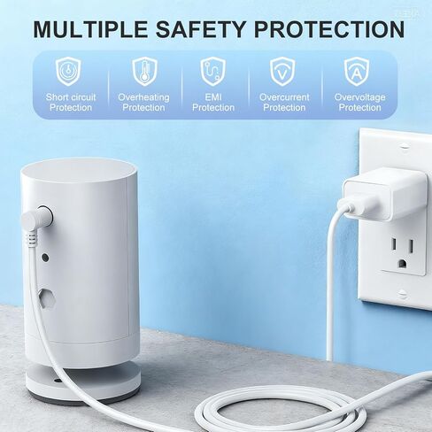 سلك طاقة ومحول بطول 23 قدمًا متوافق مع كاميرا Ring Spotlight Cam Plus/Pro وبطارية Stick Up Cam، وكابل شحن للحلقة، وقابس طاقة مقاوم للطقس وكابل شحن USB صغير in Kuwait