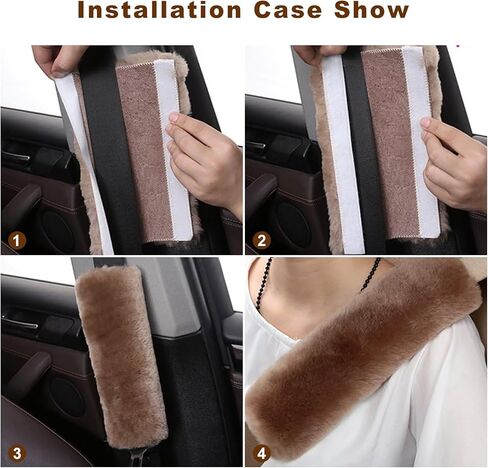 2 PCS Car Seat Belt Cover Pads, Cute Leopard Print Seatbelt Covers Shoulder Protector with Bow Tie, Soft Comfortable Plush Harness Pad for Sedans Trucks SUVs, Car Accessories (Leopard Print) in Saudi Arabia