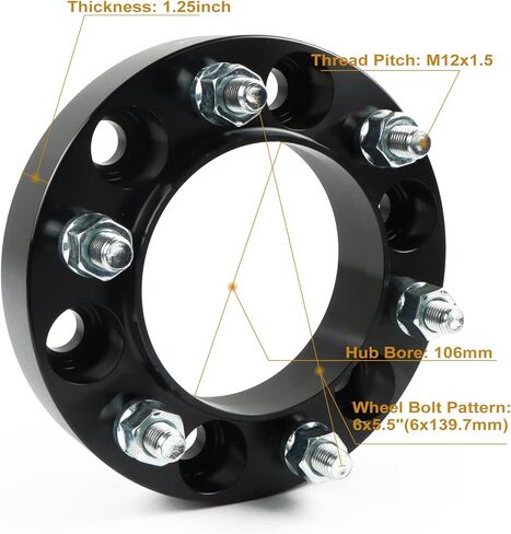 4pcs 1.25 inch 4x4 Wheel Spacers with 1/2" x20 Studs & 62mm Hub Bore, 4 Lug Forged 4x101.6mm Wheel Spacers Adapters Replacement for EZ GO EZGO Club Car in Saudi Arabia