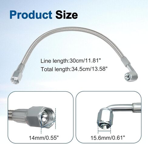 36 "خط تغذية زيت توربو مضفر من الفولاذ الخام الشاحن التربيني عن بعد 551871 طول 4AN 90 درجة خط خرطوم مستقيم PTFE وضغط نهاية الخرطوم in Kuwait