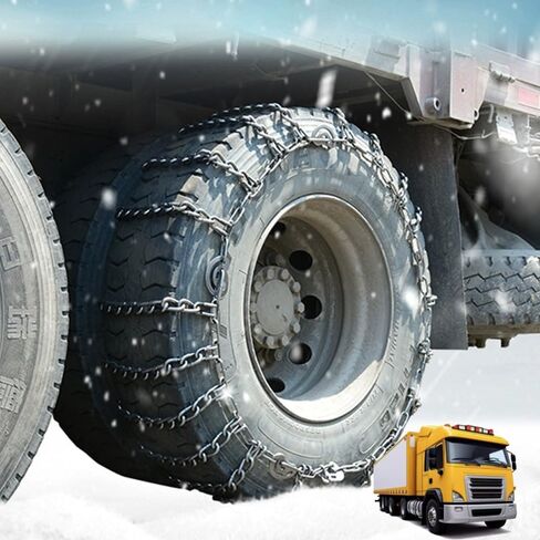 9mm Set of 2 Heavy Duty Snow Chains for Suvs Pickup AVT Cars Skid Traction Chains High Strength Manganese Emergency Use for Tire Reliable 7.5R16 2pcs 295/80R22.5 in Saudi Arabia