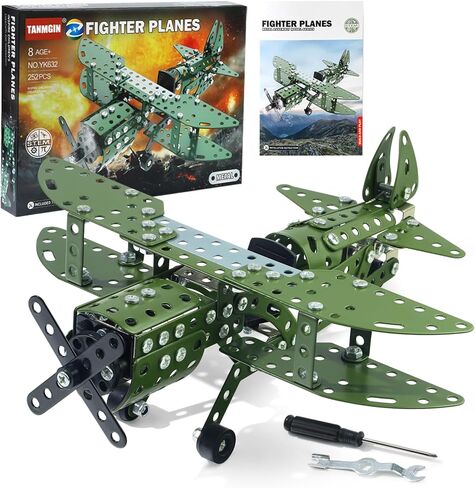 Metal Plane Toy, 318pcs Model Airplane Kits, Buildable Airplane Toy for Kids, Boys and Girls, Ages 8+ 8-12 8-13, Fighter Jet Building Set for 8 9 10 11 12 13 14 15 Year Old, Birthday Gifts for Adults in Saudi Arabia